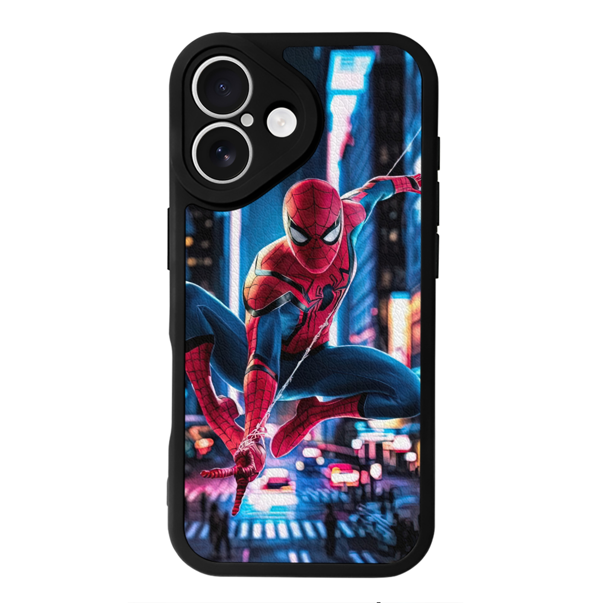 Spider Man スパイダーマン 【iPhone 16シリーズ対応】シリコンスマホケース（レザー調） 材質：シリコン